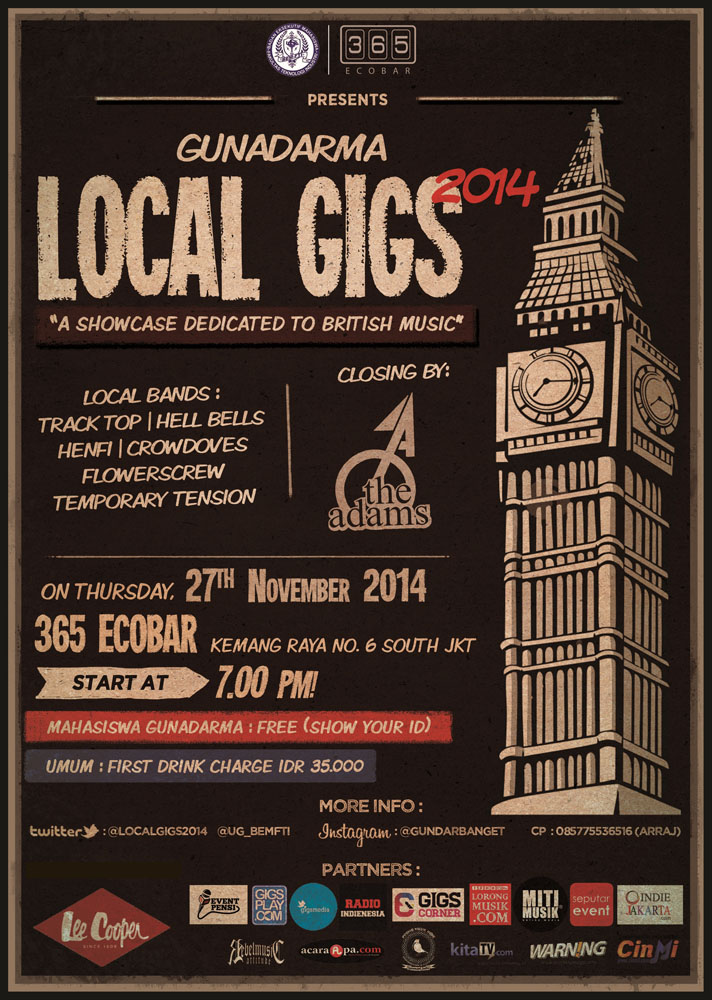 poster gunadarma local gigs 2014