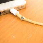 Closeup the Broken Smartphone Charger Cable